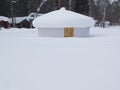 Traditional Mongolian Yurt in the snow