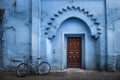 Traditional Moroccan ancient wooden entry door Royalty Free Stock Photo