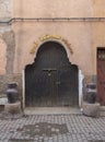 Traditional Moroccan ancient wooden entry door Royalty Free Stock Photo