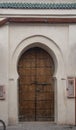 Traditional Moroccan ancient wooden entry door Royalty Free Stock Photo