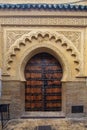 Traditional Moroccan ancient wooden entry door Royalty Free Stock Photo