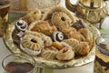 Traditional Moroccan cookies with tea Royalty Free Stock Photo