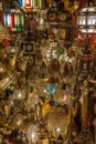 Traditional Moroccan lantern in antique shop, Marrakesh, Morocco Royalty Free Stock Photo