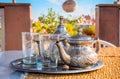 Traditional Moroccan mint tea in Marrakech, Morocco Royalty Free Stock Photo