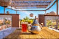 Traditional Moroccan mint tea in Marrakech, Morocco Royalty Free Stock Photo