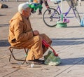 Traditional moroccan musician in Jemaa el-Fnaa square Marrakech, Morocco