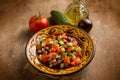 Traditional moroccan salad with tomatoes