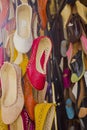 Traditional Moroccan shoes in a bazaar of Fez Royalty Free Stock Photo