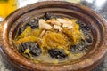 Traditional Moroccan Tajine with lamb and vegetables