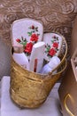 Traditional Moroccan Wedding.Moroccan bride and all the gifts she got from the groom