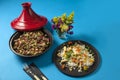 Traditional morroccon cuisine: Tagine/Tajine food. Royalty Free Stock Photo