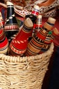 Traditional Mostar reedpipe flutes in basket Royalty Free Stock Photo