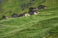 Traditional mountain huts, Italian Alps, Aosta Valley.