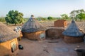 Traditional mud an clay housing of the Tata Somba tribe of nothern Benin and Togo, Africa