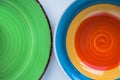 Traditional multi colored plates. ceramic tableware