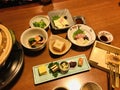 Traditional multi-course Japanese dinner in Kyoto, Japan. Royalty Free Stock Photo