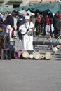 Traditional musician in white jellaba