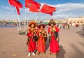 Traditional musicians in colorful clothes Royalty Free Stock Photo