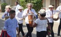 Traditional musicians performing on the street at Los Santos, Panama