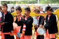 Traditional Musicians play Madurese music at the final of the Bull Race