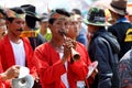 Traditional Musicians play Madurese music at the final of the Bull Race