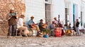 Traditional musicians playing in the streets in Trinidad, Cuba. Royalty Free Stock Photo