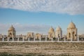 Traditional muslim cemetery in the desert of Kazakhstan.