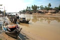 Traditional Myanmar village on estuary in Kyaikto city,Myanmar.