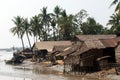 Traditional Myanmar village on estuary in Kyaikto city,Myanmar.