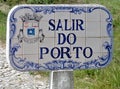 Typical city sign Salir in tile work