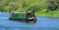 Traditional Narrow Boat on the River Ouse near St Neots Cambridgeshire.