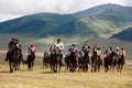 Traditional national nomad horse riding