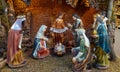 Traditional nativity scene at the famous christmas market of Colmar in Alsace, france