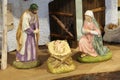 Traditional nativity scene with the Holy Family and the baby Jes