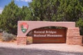 The traditional Natural Bridges National Monument sign at the entrance of the park