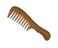 Traditional natural wooden hair comb isolated Royalty Free Stock Photo