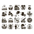 Traditional Naturopathy Medicine Icons Set Vector