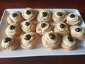 Traditional Neapolitan sweets with custard and cherries