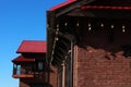 Traditional Nepal house sunny roof bottom Royalty Free Stock Photo