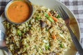 Traditional Nepalese chicken fried rice