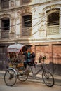 Traditional nepalese rickshaw in Kathmandu