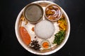 Traditional Nepali Thakali Dish of Rice, Lentils, Curry and Chutney aka Daal Bhaat and Tarkari