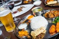 Traditional Nepali thali in restaurant