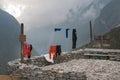 Traditional Nepali Village life. Drying clothes