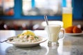 traditional new england clam chowder in a diner Royalty Free Stock Photo