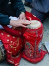 Traditional Newari instruments on the occasion of Rato machindranth Holybath Ceremony in Lalitpur