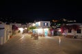 Traditional night view of the square in front of the church of Agia Triada Holy Trinity Royalty Free Stock Photo