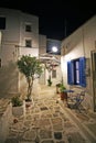 Traditional night view of a street in the historic center Royalty Free Stock Photo