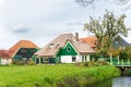 Traditional North-Holland farmhouse called stolpboerderij - close-up