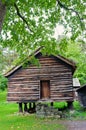 Traditional Norwegian House with grass roof.The Norwegian Museum Royalty Free Stock Photo